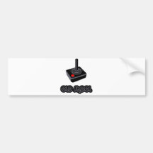 Old School Skool Gamer Joystick Video Controller Bumper Stickers