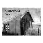 Old shack housewarming party invitation