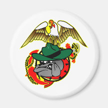 Old Skool Eagle Bulldog Anchor Refrigerator Magnet