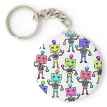 Old Skool retro Robots Key Chains