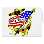 Old Skool Tattoo Anchor Flag cards