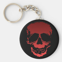 Old Skull red Key Chain