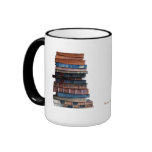 Old stack of books-with quote mugs