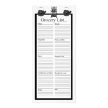 Old Stove and Tea Kettle Design Grocery List Full Color Rack Card