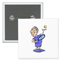 Old Tennis Guy Buttons