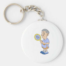 Old Tennis Man Key Chains