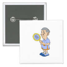 Old Tennis Man Pins