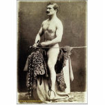 Old-Timey Naked Cowboy photo sculptures