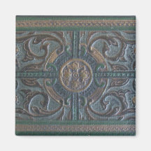 Old Tooled Leather Journal Refrigerator Magnet