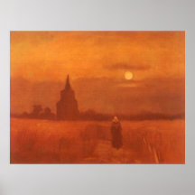 Old Tower in the Fields, van Gogh, Vintage Art Poster