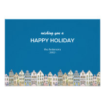 Old Town Houses - Customise Christmas Card Custom Invitations