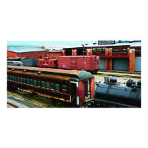 Old Train Yard Photo Greeting Card