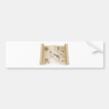 Old Treasure map on scroll Bumper Sticker