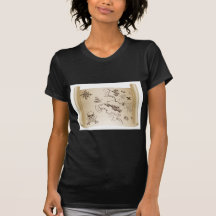 Old Treasure map on scroll Tshirts