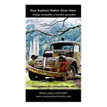 Old Truck Repairs - Vintage Auto Photo Business Cards
