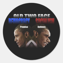 Old Two Face Round Sticker