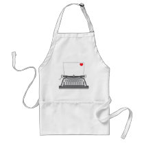 Old Typewriter Heart Apron