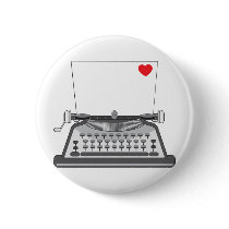 Old Typewriter Heart Pin
