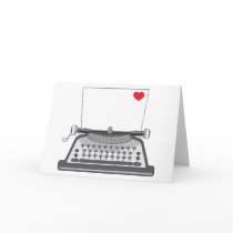 Old Typewriter Heart Greeting Cards