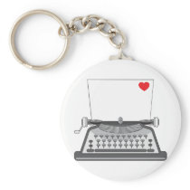 Old Typewriter Heart Key Chains