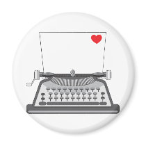 Old Typewriter Heart Magnet