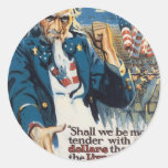 Old "Uncle Sam" U.S. War Poster circa 1917 Round Sticker