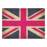 Old Union Jack in Pink Flag Invitation