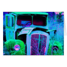 old van blue greeting card