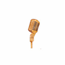 Old Vintage Microphone Scratched Faded Brown Photo Cut Outs