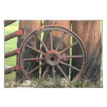 Old wagon wheel place mat