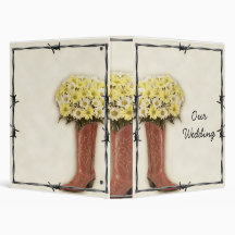 Old West Boot Bouquet 1 Wedding Album Binder