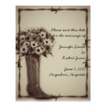 Old West Boot Vintage Save the Date card Personalized Announcements