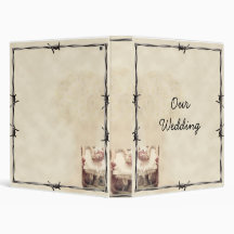 Old West Boots and Bouquets Wedding Album Binder
