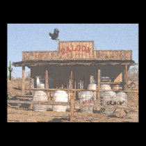 OLD WEST SALOON w/ cilipart charcoal effect posters