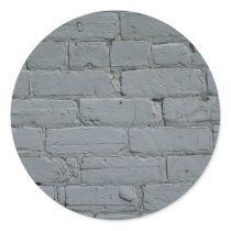 Old white brick wall round stickers