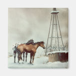OLD WINDMILL & HORSES by SHARON SHARPE Fridge Magnets