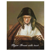 Old Woman Reading,  By Rembrandt Harmensz. Van Full Color Flyer