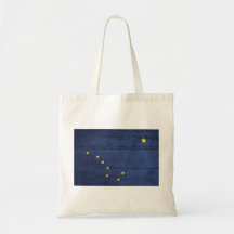 Old Wood Alaska Flag Tote Bags