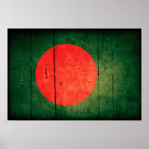 Old Wood Bangladesh Flag Posters