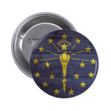 Old Wood Indiana Flag Button