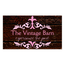Old Wood & Pink Scroll Business Card