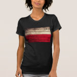 Old Wood Poland Flag; Tee Shirts