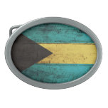 Old Wooden Bahamas Flag Belt Buckle
