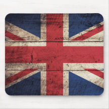Old Wooden British Flag Mousepad