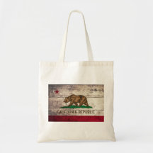 Old Wooden California Flag Bags