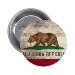 Old Wooden California Flag Button
