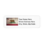 Old Wooden California Flag Custom Return Address Label
