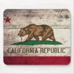 Old Wooden California Flag Mousepads