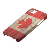 Old Wooden Canadian Flag iPhone 5 Covers