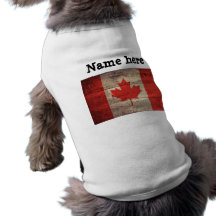 Old Wooden Canadian Flag Pet Tshirt